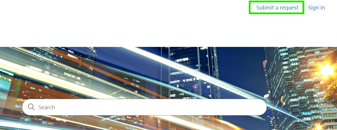 Submit support request via website