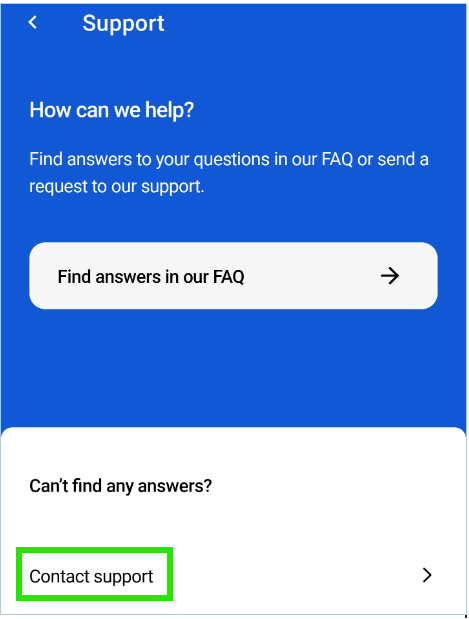 Request support via TraX mobile app